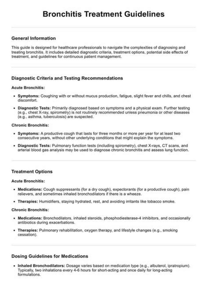 What three treatments are considered for bronchitis?