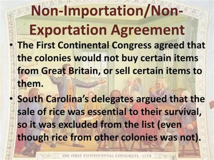 What was the non-importation and non exportation agreement?