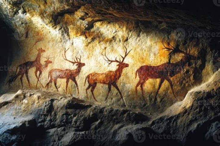 Where were paleolithic cave paintings in Europe generally located?