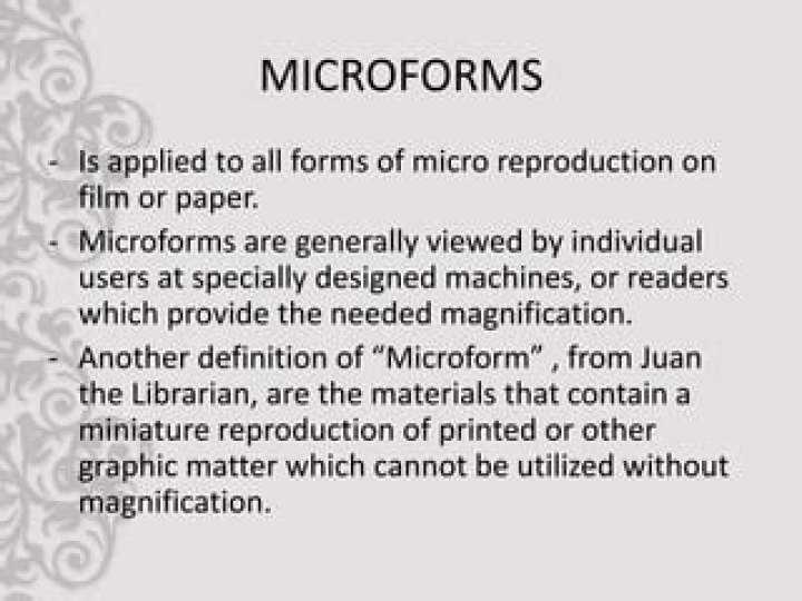 Which is an example of a microform?