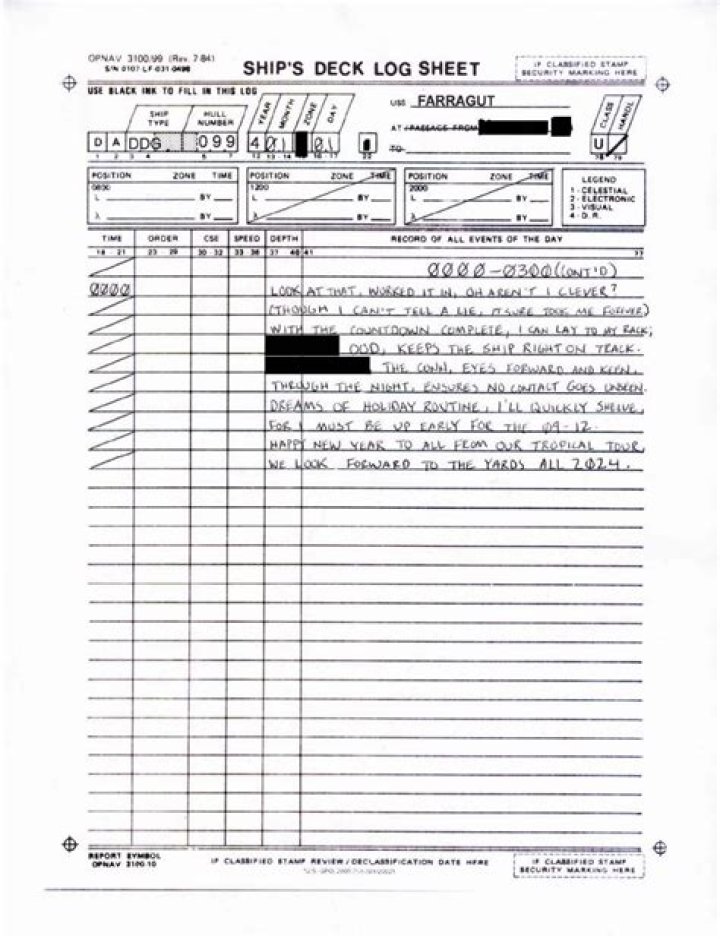 Who maintains the deck log