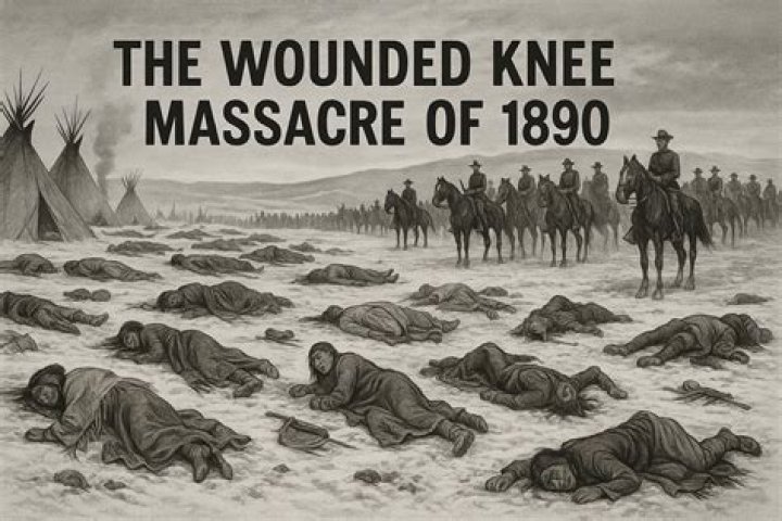 Who took pictures of Wounded Knee massacre?
