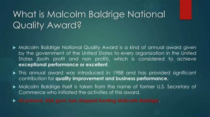 Who won the Malcolm Baldrige Award?